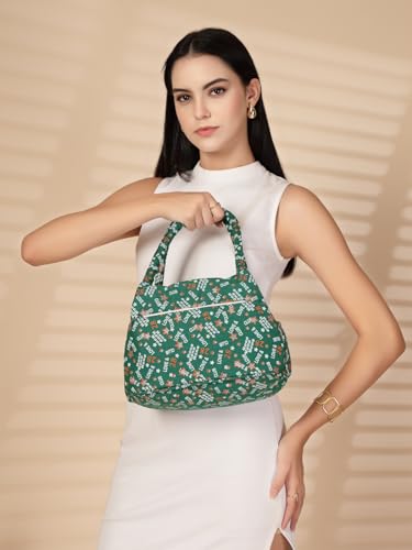 Image of ENSAC Women's Printed Fabric Handbag | Trendy Shoulder Bag for Daily Use | Lightweight, Spacious & Stylish Purse for Office, Shopping, & Travel