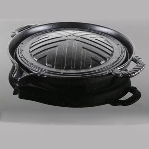 Poêle à griller en fonte 28 cm anti-adhésive pour cuisson saine