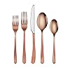Artaste 56983 Rain II Forged 1810 Stainless Steel Flatware 20 Piece Set Antique Copper Finished Service for 4