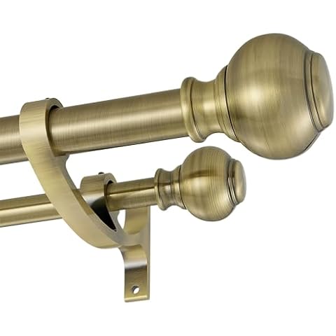 Fumlyate 1 Inch Double Curtain Rods Cover