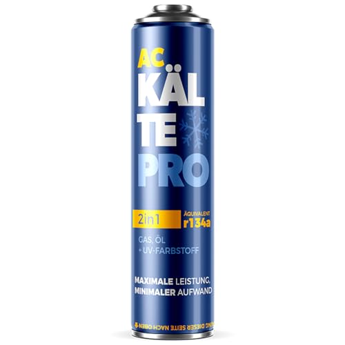 KÄLTEPRO 2in1 Klimaanlage Nachfüllset Auto R134a - Kältemittel Ersatz & Schmieröl - Klimagas zum Klimaanlage selbst befüllen & auffüllen PKW & KFZ (1995-2016) - 290g(1 Dose)