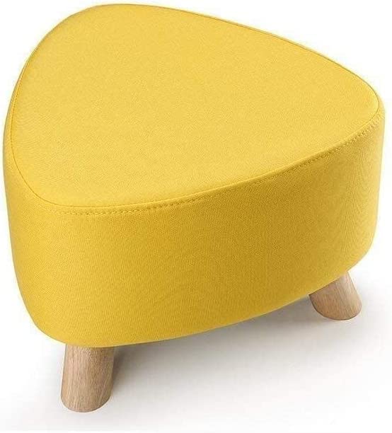Banc à chaussures en bois avec assise jaune déhoussable