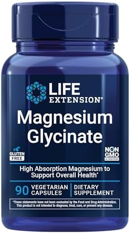 Life Extension Magnesium Glycinate, Heart Health, Bone Health, Ne...