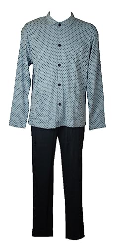 Pyjama Homme Hiver Interlock Chaud Ouvert Devant à Col RAGNO