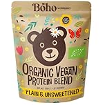 Boho Unflavoured Organic Vegan Protein Powder Blend (1kg - 57 Servings) Plain & Unsweetened, Organic Plant Based Protein, Dairy Free, Gluten Free, Lactose Free, Pea, Plant Protein Powder