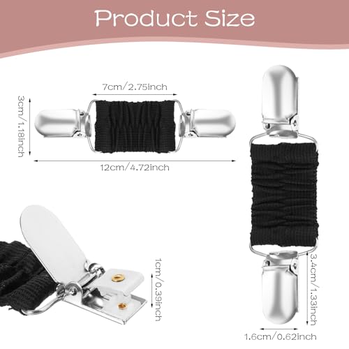 Image of 2Pcs Dress Clips Back Cinch, Waist Cincher Clip, Sweater Clip, Shawl Clips, Shirt Clips for Women Clothing, Cardigan Clip for Fitting (Black, White)