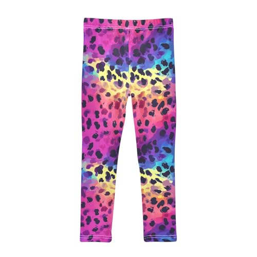 KLL Holographic Leopard Print on Gradient Toddler Girl Leggings Stretch Full Length Pants Sports2