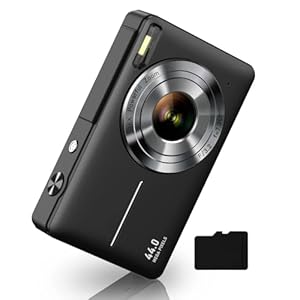 Digital Camera, FHD 1080P Digital Point and Shoot Camera with 16X Zoom Anti Shake, 32GB Card, Compact Small Camera for Boys Girls Kids, Black