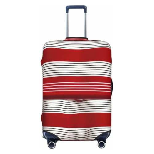 Housse de valise élastique lavable L | Protection bagage à main extensible rayures rouge et noir