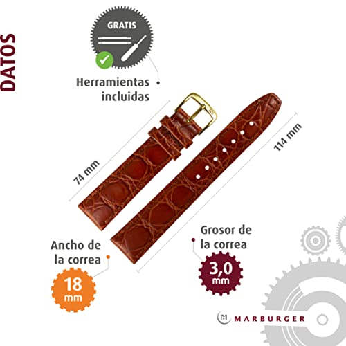 Correa de cuero Marburger 18mm elegante para relojes de pulsera clasicos 3
