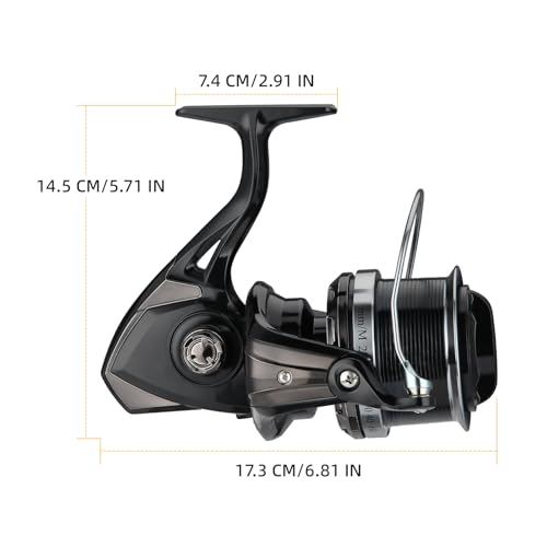 Image of Big Game Surf Spinning Fishing Reel 8000 /12000,20KG Drag Power Backlash-Free Bearings,Metal Reel Seat,Zinc Alloy Gear for Saltwater Inshore and Offshore Fishing