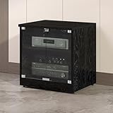 Système de ventilation et de dissipation thermique renforcé — Le panneau arrière adopte une conception en métal ventilé, complétée par des ouvertures d’aération latérales, créant une solution de refroidissement de qualité professionnelle. Ce système favorise une circulation d’air optimale autour du meuble et dissipe efficacement la chaleur, offrant une protection complète à vos appareils électroniques sensibles.
