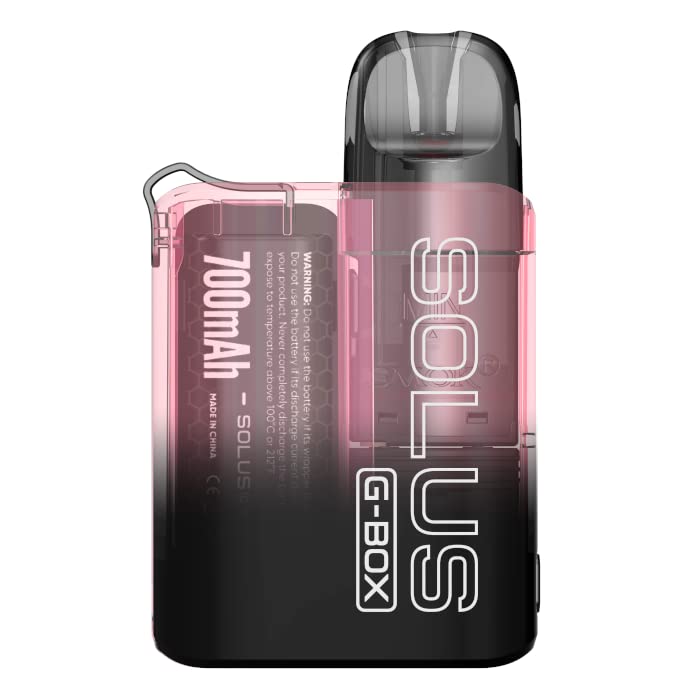 Official SMOK Solus G BOX Vape Starter Pod Kit 18W Integrated 700mAh battery 2ml Pod MTL & DTL Vaping No Nicotine (Transparent Pink)