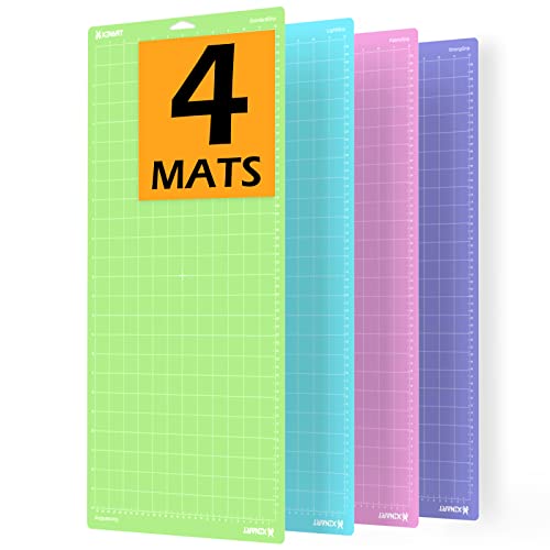 Xinart Schneidematte für Cricut Maker/Explore Air 2/Air/One (30.5x61 cm, 4 Matten, StandardGrip, LightGrip, StrongGrip, FabricGrip) mehrfache selbstklebende Quilting-Cricket-Schneidematten für Cricut Cover