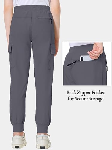 Image of EXARUS Girls Hiking Cargo Pants Joggers Teen Quick Dry Lightweight Slim Fit | Tween Youth Camping Pants Kids Hip Hop Dance Athletic Tapered Lightweight Track Safari Drawstring Woven /Knit 6-14Y