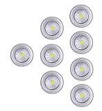 UOTOO Bright Tap Lights, Wireless Stick on Push Lights, Battery Powered Led Click Touch Light for Closet, Cabinet, Trunk, White Light 8-Pack