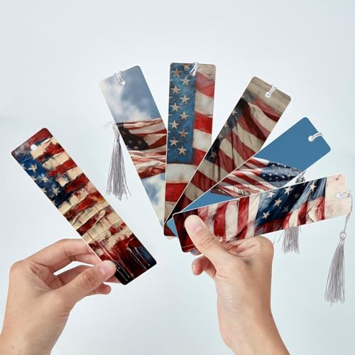 6 marque-pages à pompons Independence Day : cadeau idéal pour lecteur - 3