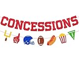 Football Concessions Banner, Concessions Snack Bar Decorations for Tailgate, Man Cave, Home - Indoor Outdoor Game Day Backdrop, Football Birthday Party Decor, Sports Touchdown Sign