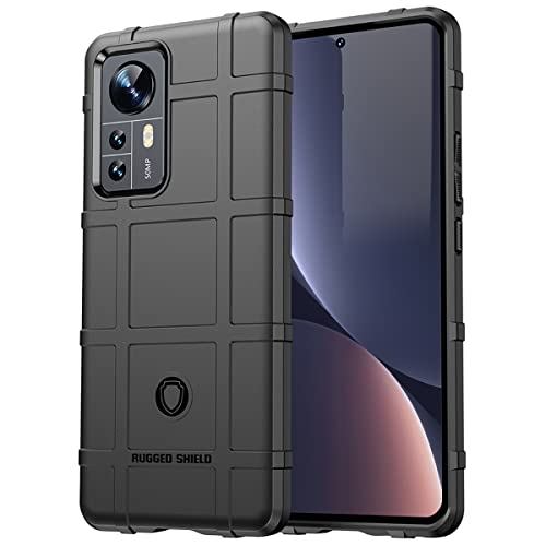 Monwutong Slim Fit Phone Case for Xiaomi 12 Pro, Rugged Shield Case with Military Grade Shockproof,Drop-Tested and Camera Lens Protection Cover for Xiaomi 12 Pro, HD Black