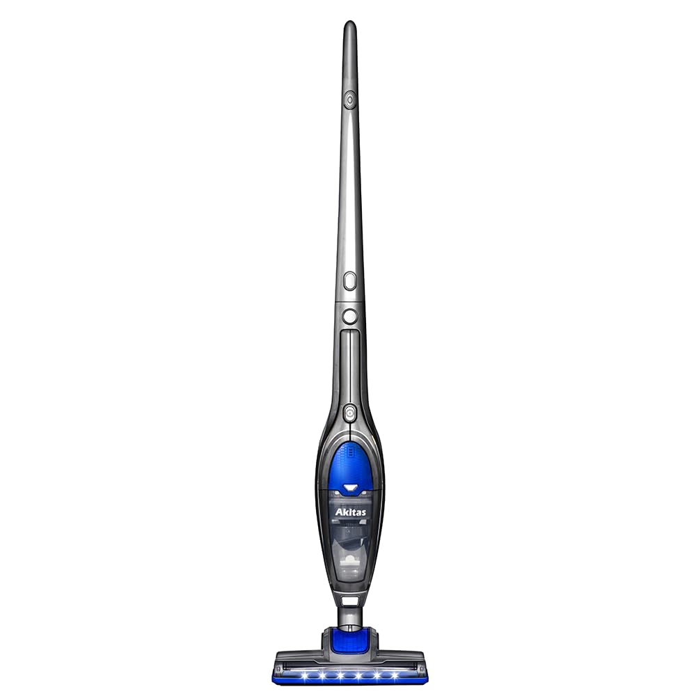 Akitas U10 2in1 Potente Aspirapolvere Senza Fili Scopa Elettrica Verticale a Batteria Leggero 22,2v 150W con Batteria al Litio Ricaricabile per Pavimenti, Tappeti e Peli degli Animali Domestici