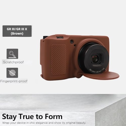 Funda de silicona para cámara Ricoh GR III/GR III X marrón miniatura 4