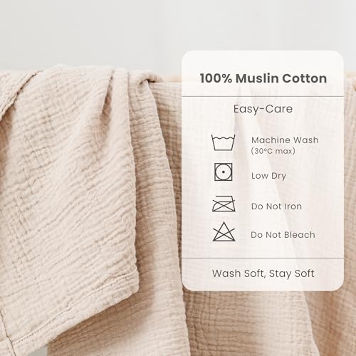 Image of Konssy 2 Pack Muslin Bassinet Sheets for Boys, Girls, 100% Cotton Soft Breathable Fitted Bassinet Mattress Sheet, 33 x 21 inches (Brown,Summer Wheat)