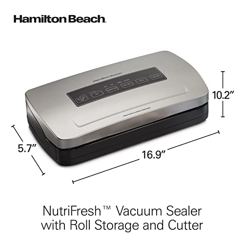Hamilton Beach Nutrifresh Vacuum Sealer Machine With Bag Cutter, Bpa Free Food Sealing Starter Kit, Silver (78220) #TOP7