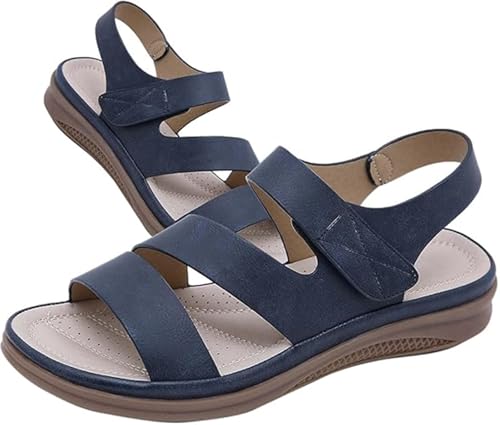Sandales plateforme de coin bleu au design dressy chic estival
