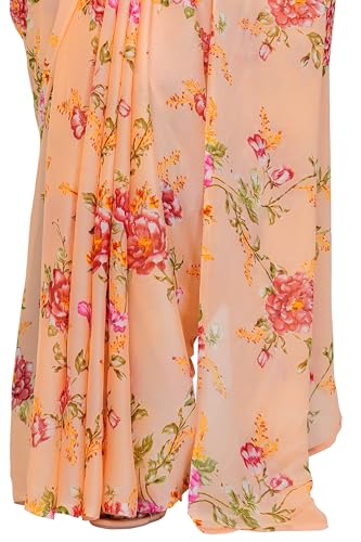 Image of MIRCHI FASHION Women Saree Chiffon Floral Printed | Breathable Lightweight Sari for Regular Home and Office Wear with Blouse Piece