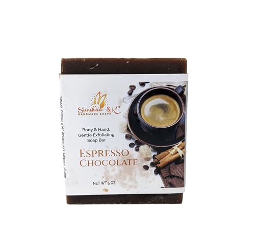 Chocolate Espresso Handmade Soap Bar - Long Lasting and Non-drying - Enriched with Rice Bran and Castor Oil - 5 OZ by Verdant Care