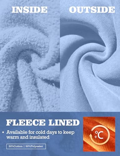 FAIABLE Men's Fleece Lined Sweatpants Open Bottom Straight Leg Lounge Pants for Men Loose Fit Joggers Sweatpants with Pockets 5