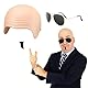 YceLon Pitbull Kostüm Set, Bald Cap Pitbull Mit Sonnenbrille Und Fake Bart, Glatzenkappe Pitbull Für Party Und Cosplay, Einheitsgröße, Hautfreundliche Materialien