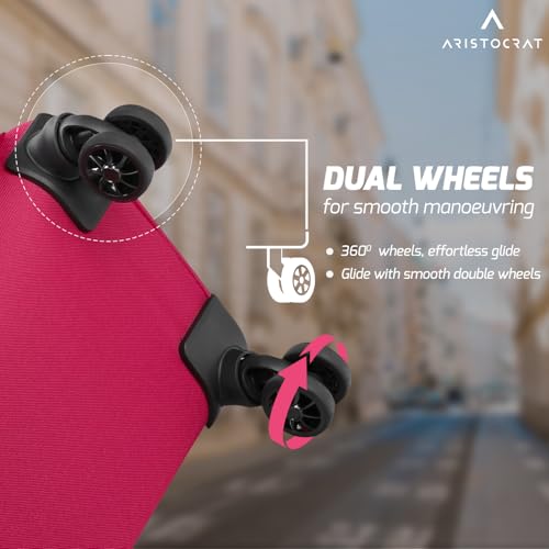 Image of Aristocrat Duralite Medium Trolley Bag, 68Cm | Combination Lock | 8 Wheels | 3 Years International Warranty | Red