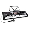 McGrey BK-4910BK Keyboard - Kinderkeyboard met 49 toetsen - Instapkeyboard met 16 sounds en 10 ritmes - Piano met leerfunctie, microfoon voor zang en notenstandaard - Zwart