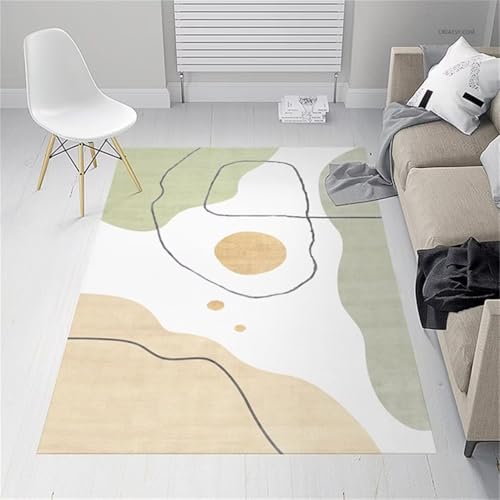 Tapis de ligne simple moderne lavable vert pour séjour - 2