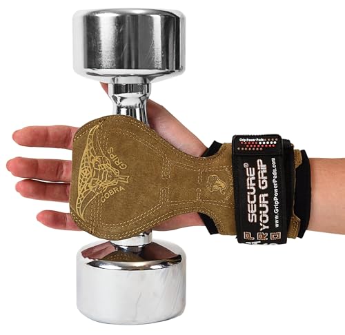 Image of Cobra Grips Weight Lifting Gloves with Adjustable Neoprene Padded Wrist Wraps - Heavy Duty Alternative to Power Lifting Hooks for Deadlifts