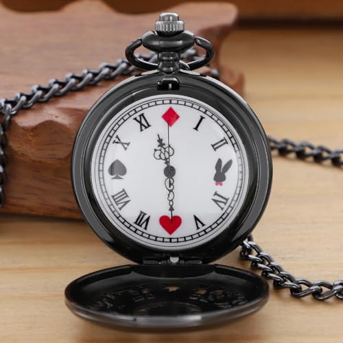 Image of Quartz Pocket Watch for Men, White Roman Digital Dial Pocket Watches for Men with Chain