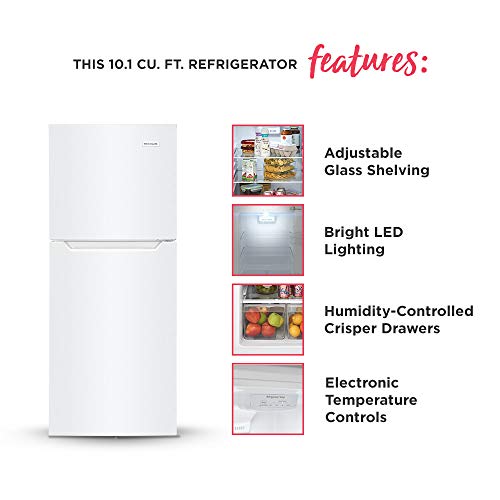 Frigidaire FFET1022UW 10.1 Cu. Ft. Compact Ada Top Freezer Refrigerator In White thumb #1