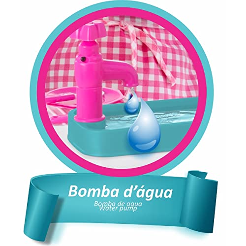Cozinha Gourmet Infantil Completa Rosa Sai Água Magic Toys 8016