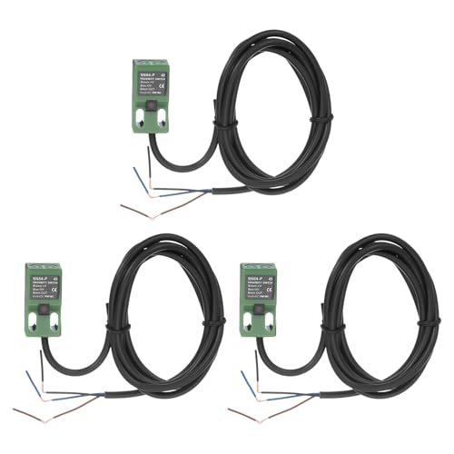 MECCANIXITY 3Pcs SN04-P Inductive Proximity Sensor, DC 6-36V 200mA PNP NO Normally Open Detection Approach Proximity Switch Detector 4mm 3 Wire for Industrial Automation,Green