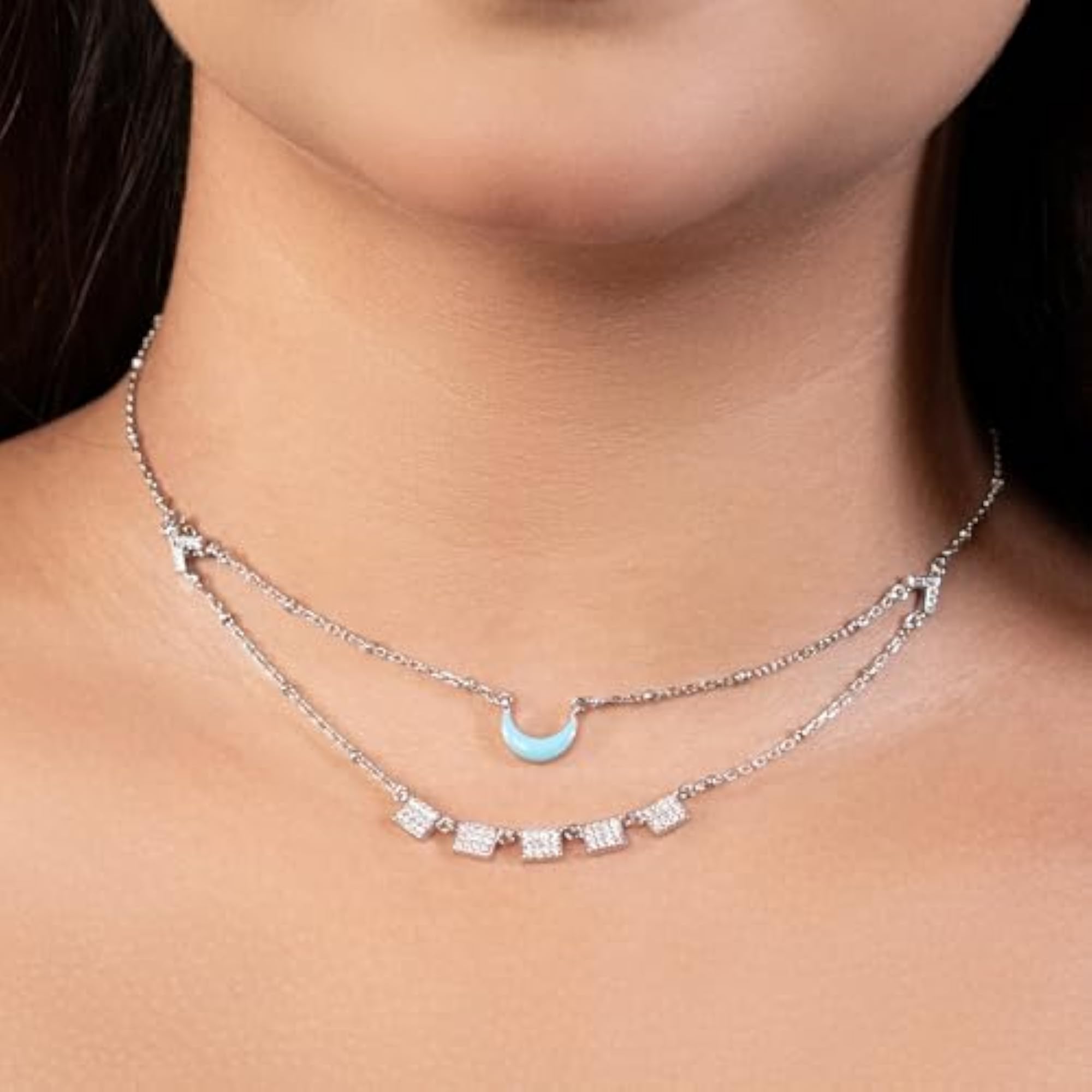 925 Sterling Silver Moonbeam Lariat Necklace, Romantic Gift