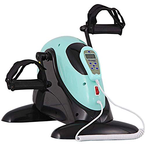 Ejercitador de pedal eléctrico con temporización de 5 velocidades, bicicleta estática para ancianos para entrenamiento de rehabilitación de hemiplejia por accidente cerebrovascular, sin ajuste de re