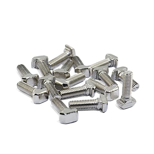 Image of Metric M6 x 30mm Thread T Slot,Drop-in Bolt T-Bolt,Hammer Head Bolt,T Screw Stud for 3030 Series Standard 8mm T-Slot Aluminum Extrusion Profile,Carbon Steel Nickel Plated (3030 Series,40Pcs)