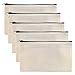 LanYing Astuccio in Tela Bianco 5 Pcs,Borse per Trucco in Tela,Borsette in Tela per Trucco per Fai da te,Astuccio in Tela con Cerniera,per Pittura,Cosmetici,Astuccio,Viaggi,Artigianato,Organizer