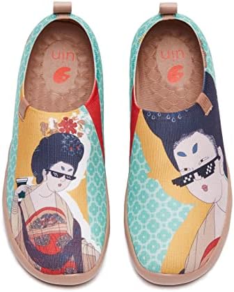 UIN Women’s Walking Travel Loafers Shoes Slip On Canvas Casual Lightweight Comfort Fashion Sneaker China Art