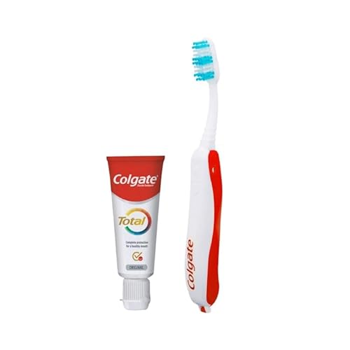 Colgate Kit da viaggio portatile | Include spazzolino da denti morbido e dentifricio Colgate Total 20 ml | Fornisce una protezione completa 24 ore