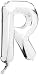 16 inch Letter R - Silver Air-Filled Foil Balloon