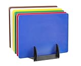 HENDI Satz mit 6 Schneidebrettern, HACCP, mit Halterung, Farbcodierung, beidseitig nutzbar, glatt, minimiert das Abstumpfen von Messern, Schneidebrettset, 450x300x(H)10mm, LDPE, Polypropylen