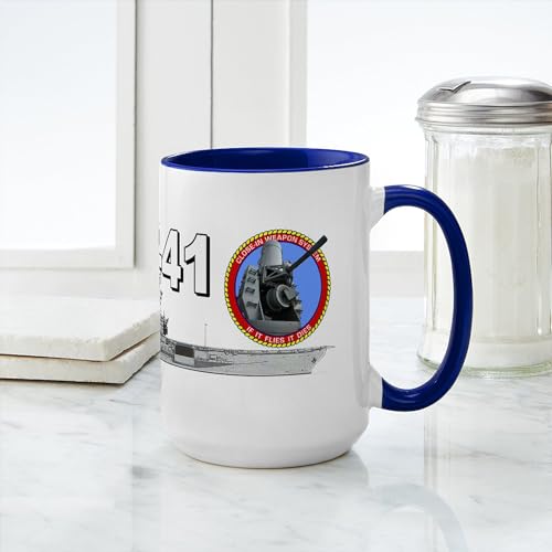 Taza cerámica CafePress 15 oz blanco con interior azul miniatura 4