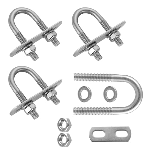 Image of CertBuy 16 Pack U-Bolts 16mm Inner Width 46mm Length Stainless Steel U-Bolts with Washers and Nuts Replacement Parts and Accessories